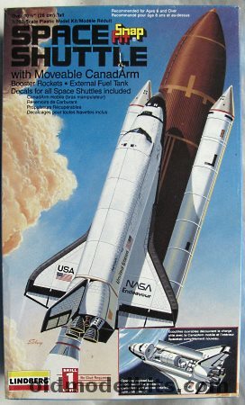 Lindberg 1/200 Space Shuttle with Boosters and External Fuel Tank - With Decals for Enterprise / Discovery / Columbia / Challenger / Endeavour, 72565 plastic model kit